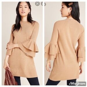 Anthropologie Claudette ruffle sleeves sweater dress